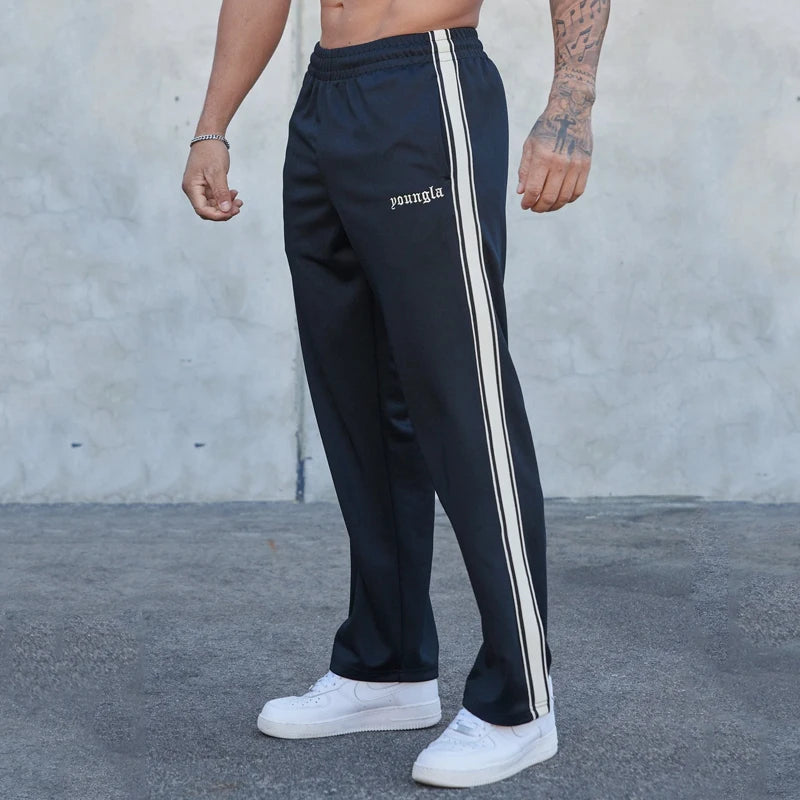 Men's Sweatpants Embroidery New Autumn Winter Joggers Gym Running Sports Fitness Cotton Mid Waist Drawstring Casual Pants